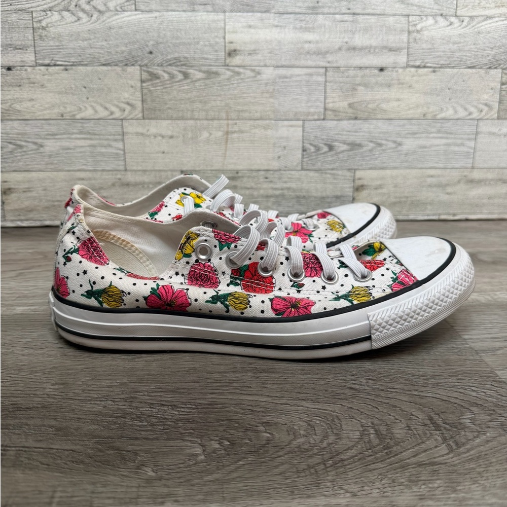 Floral Converse All Star Floral Print Low Top Sneakers Women’s Size 9 - Picture 6 of 13